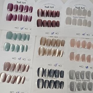 Bundle Press-On Nails 9 Sets Of 10 Size S + Adhesive 4.5 Months Of Nails NEW